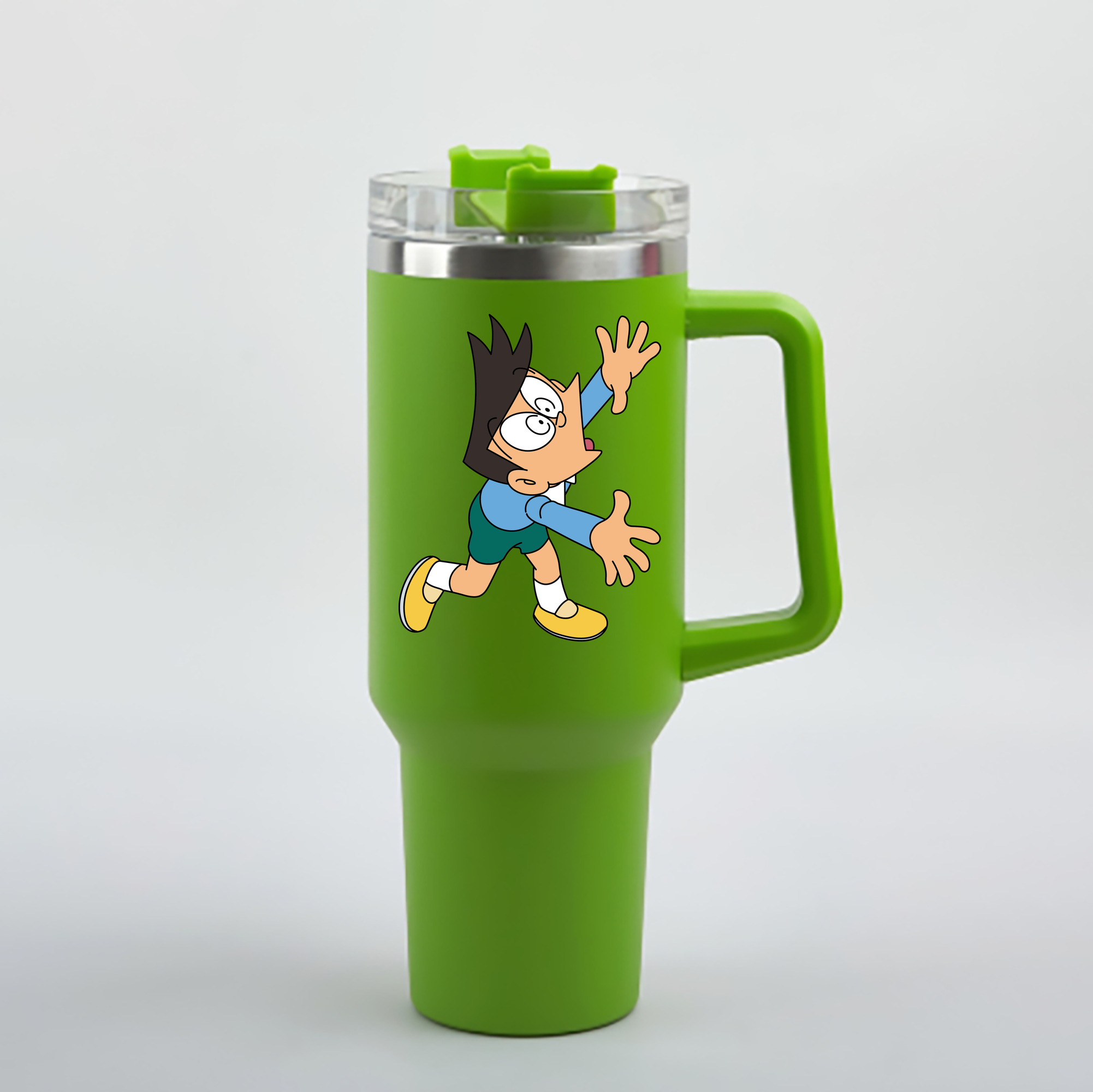 （画像用） ドラえもん 骨川 スネ夫 Doraemon Honekawa Suneo 1200mL車用タンブラー - クリスタルステッカー（プラスチックストロー付き）